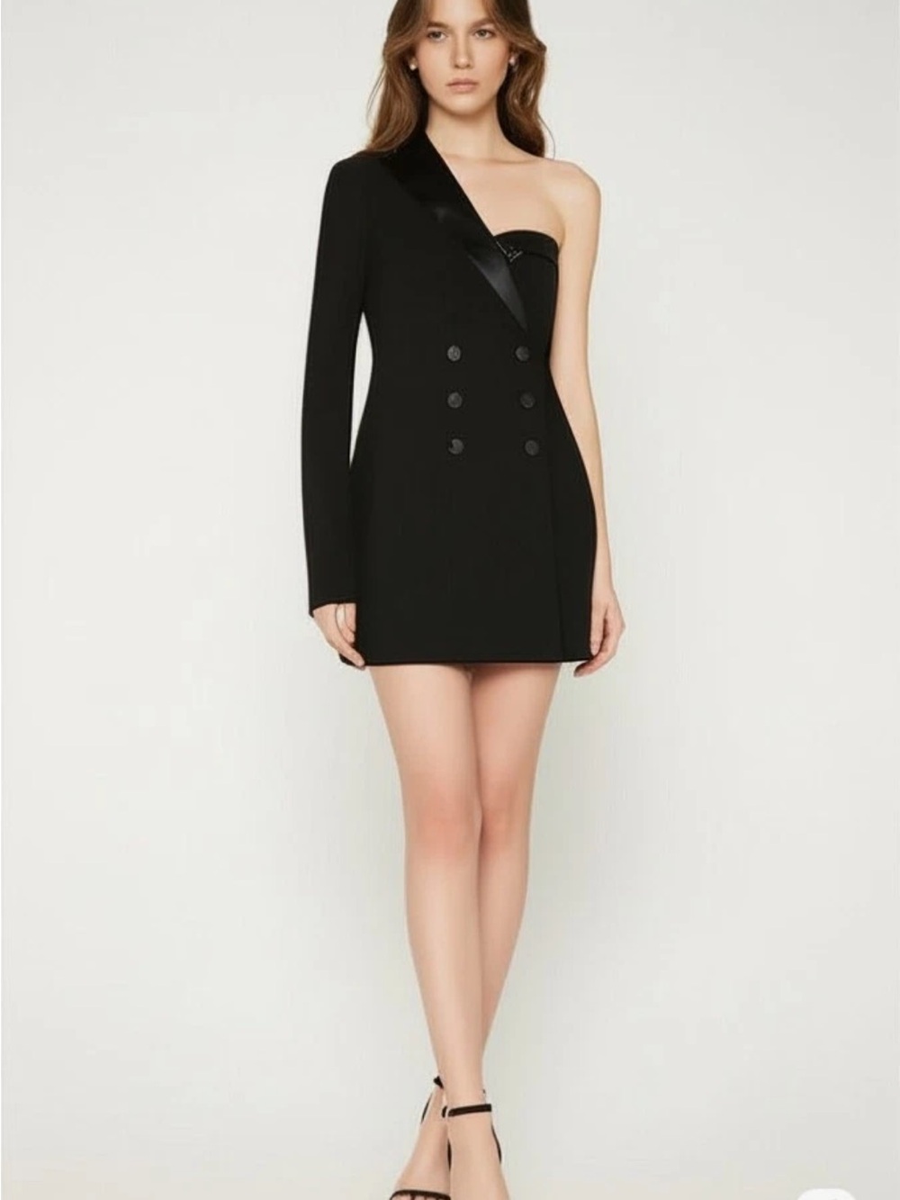 MacDuggal🌹One-Shoulder Black Blazer Mini Dress